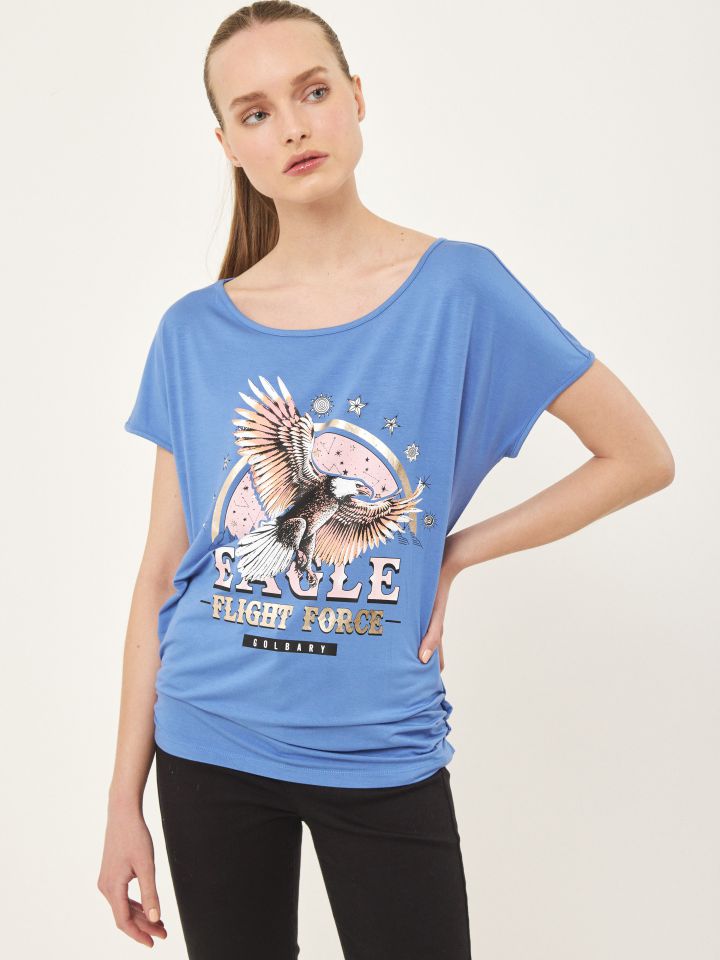 חולצה דפוס נשר PROMO בצבע כחול 2014