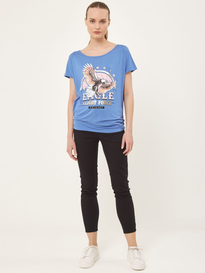 חולצה דפוס נשר PROMO בצבע כחול 2014