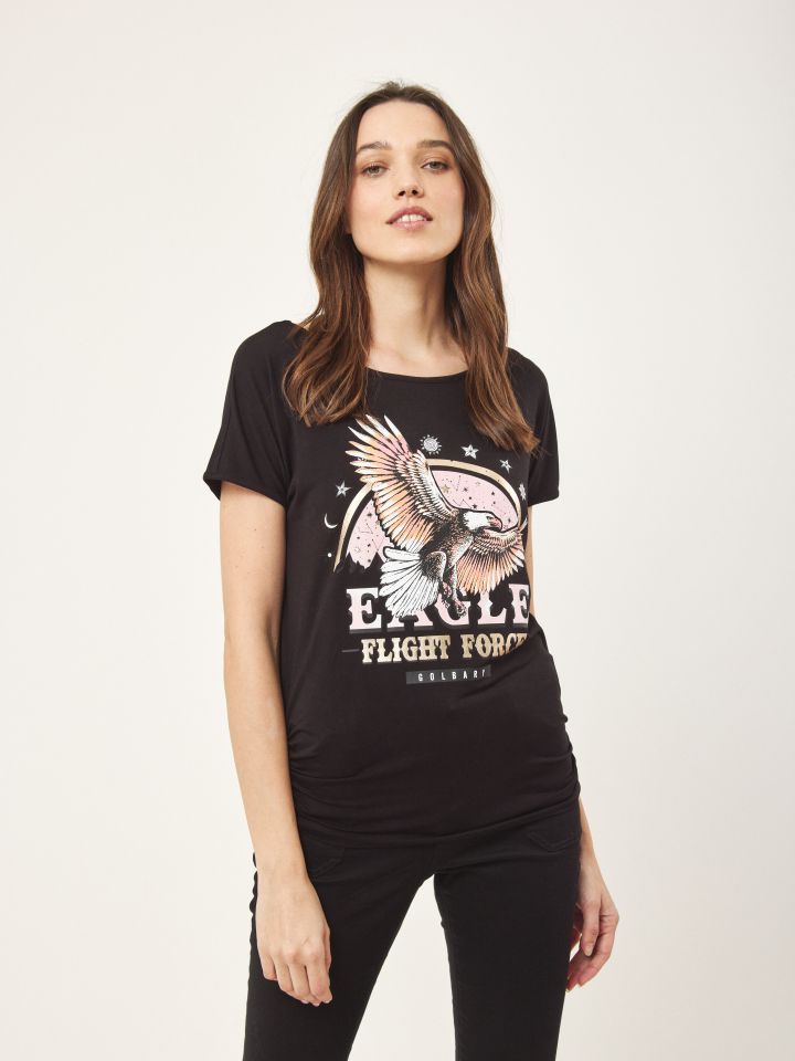 חולצה דפוס נשר PROMO בצבע שחור