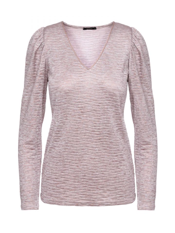 חולצה V לורקס בצבע בייז’