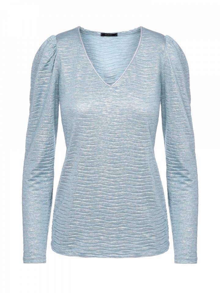 חולצה V לורקס בצבע ירוק