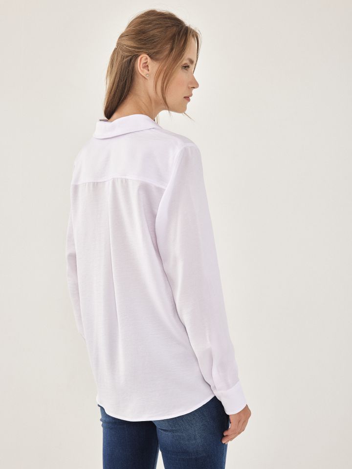 חולצה מכופתרת LIA בצבע לבן