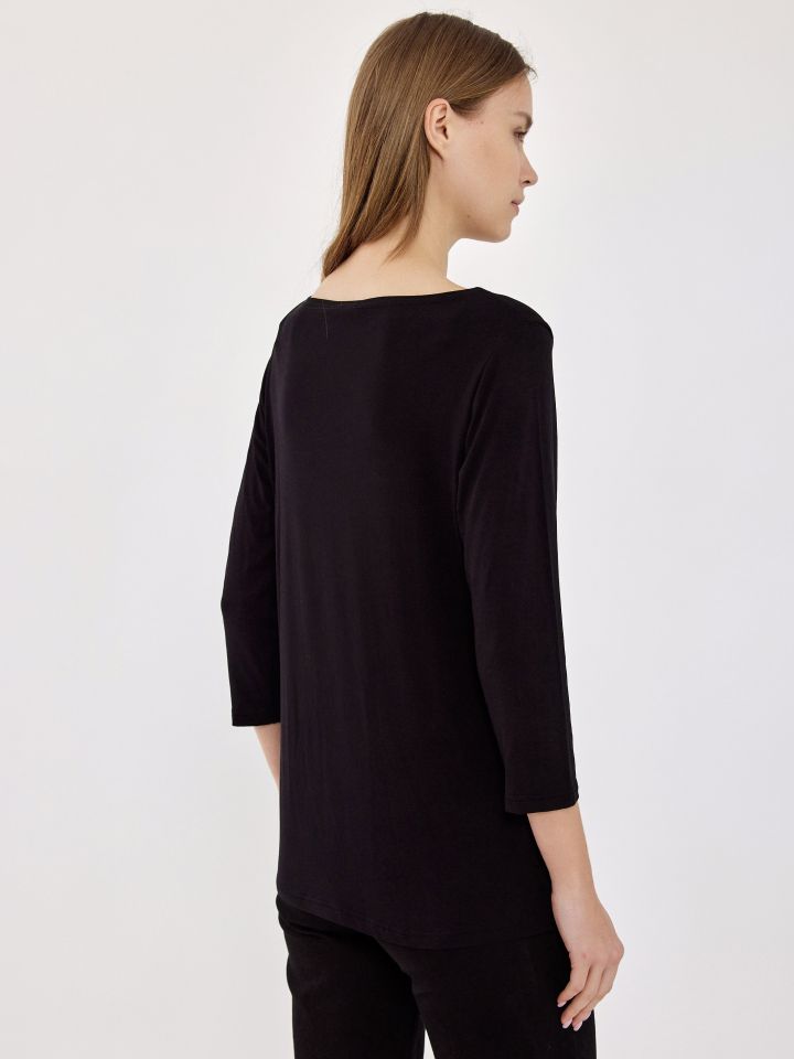 חולצה שרוול 3 PROMO בצבע שחור