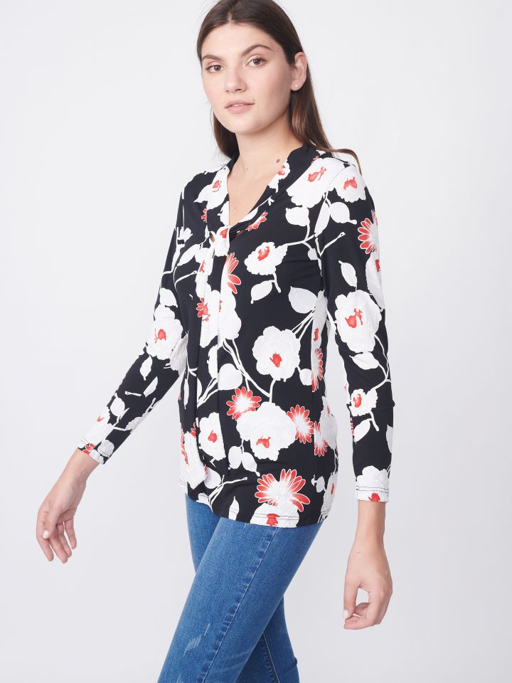 חולצה דפוס עניבה קשירה PROMO בצבע אדום