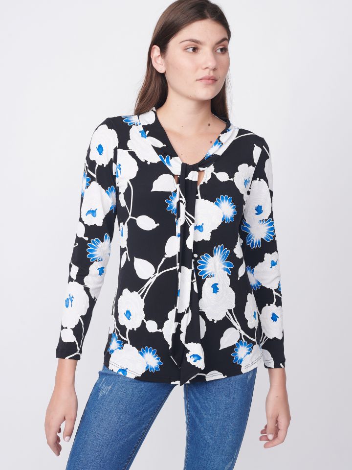 חולצה דפוס עניבה קשירה PROMO בצבע נייבי