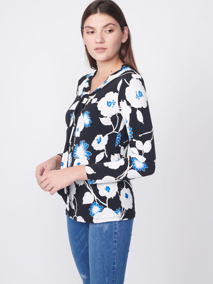 חולצה דפוס עניבה קשירה PROMO בצבע נייבי