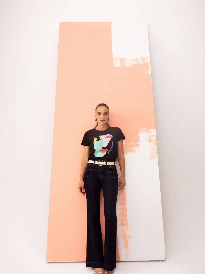 חולצה ניקי פרצוף ירח KOKETIT בצבע שחור