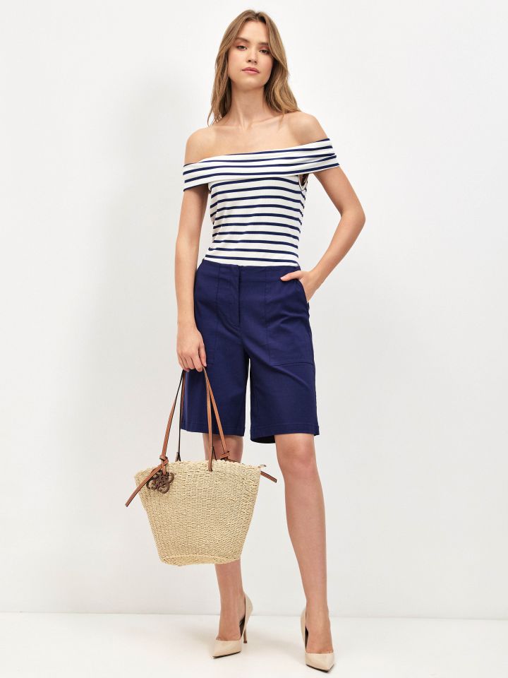 חולצה וולן פסים  PROMO בצבע נייבי