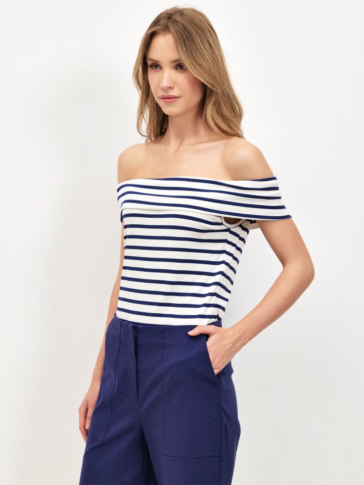 חולצה וולן פסים  PROMO בצבע נייבי