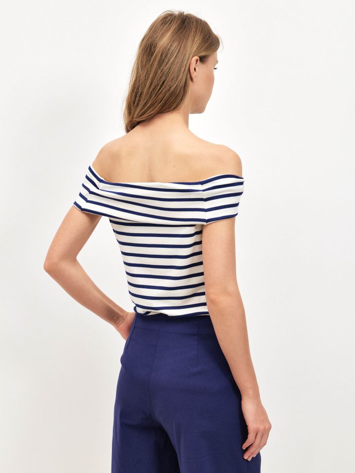 חולצה וולן פסים  PROMO בצבע נייבי