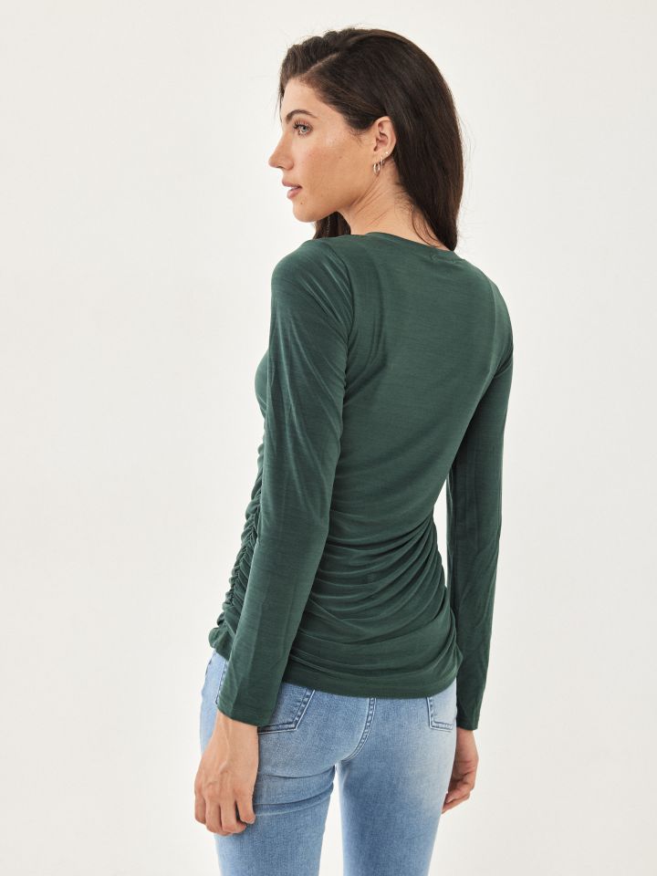 חולצה כיווץ צד PROMO בצבע ירוק בקבוק