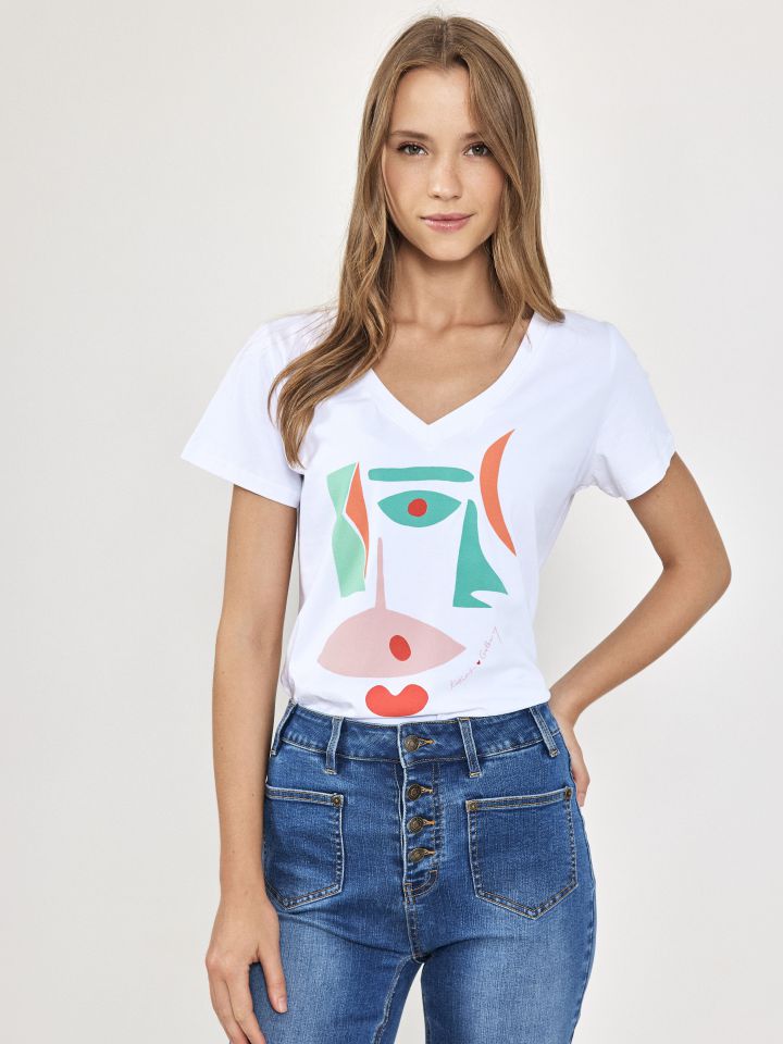 חולצה KOKETIT PINK V בצבע לבן