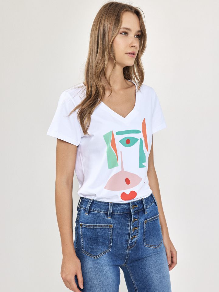 חולצה KOKETIT PINK V בצבע לבן