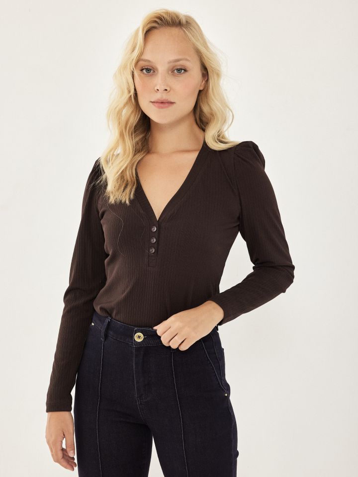 חולצה ריב שינה PROMO בצבע חום