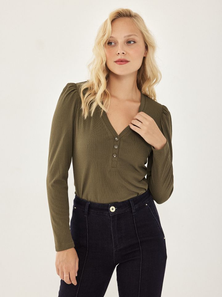 חולצה ריב שינה PROMO בצבע זית