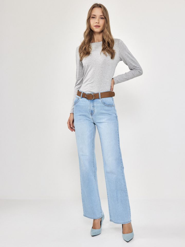 חולצה פסים PROMO בצבע אפור כסף