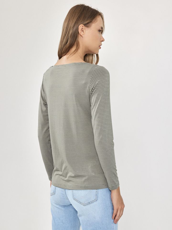 חולצה פסים PROMO בצבע זית