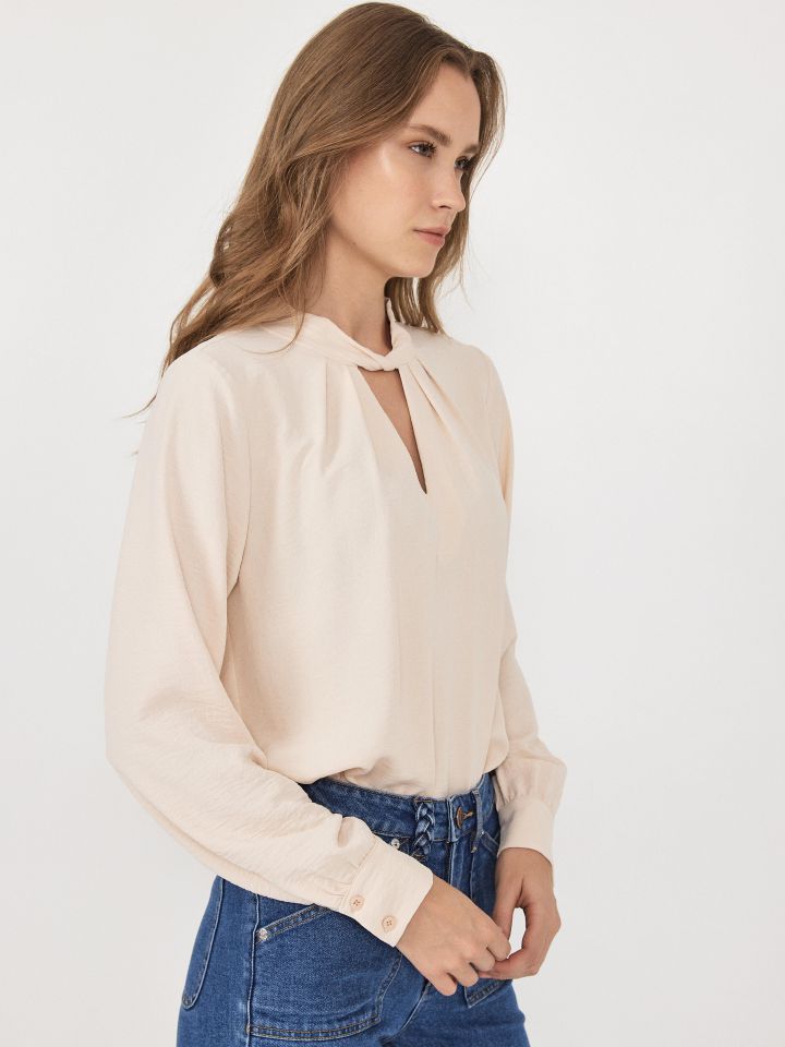 חולצה פתח מסוב PROMO INESSA בצבע בייז’