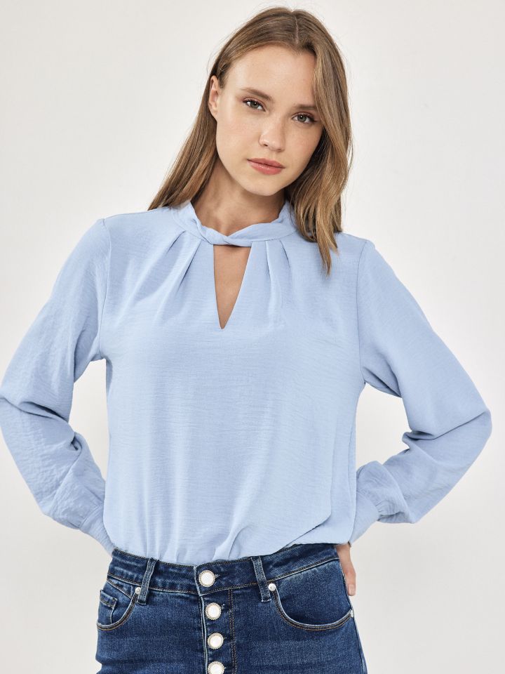 חולצה פתח מסוב PROMO INESSA בצבע תכלת