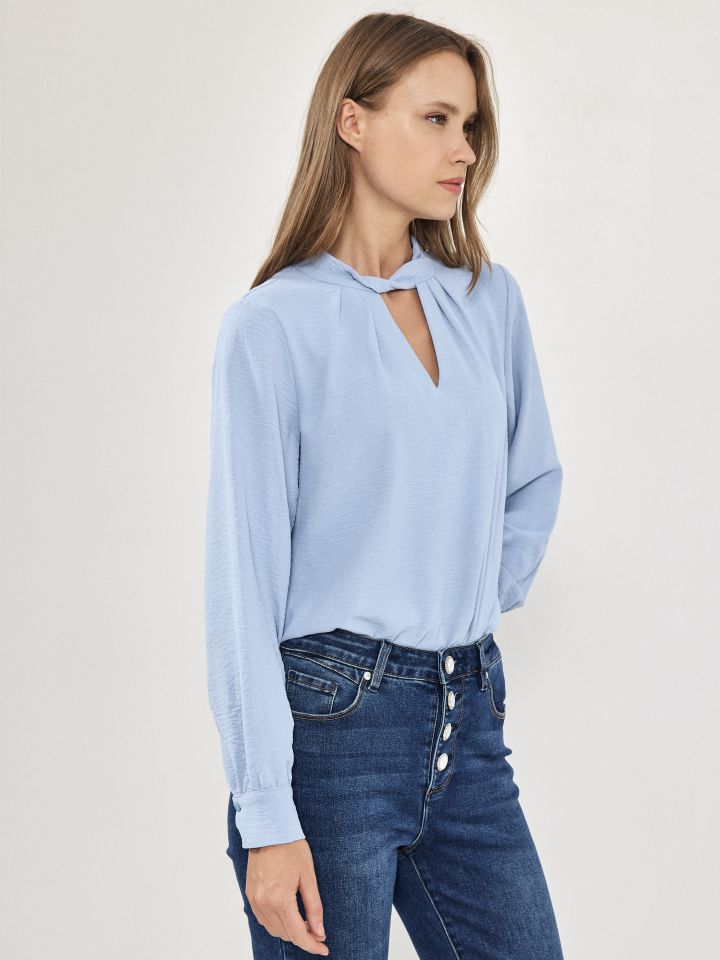 חולצה פתח מסוב PROMO INESSA בצבע תכלת