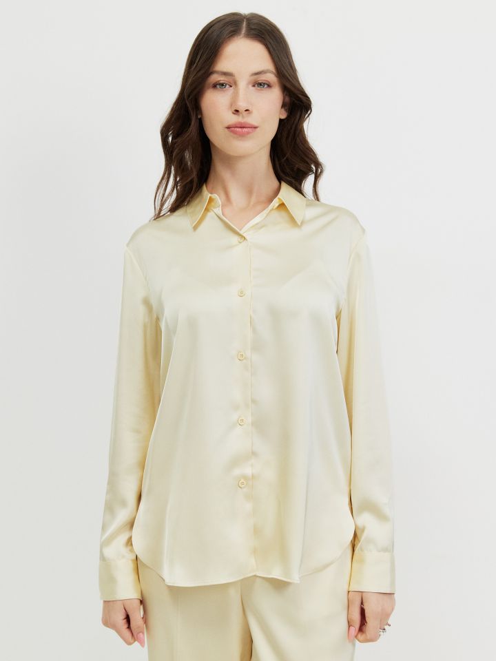 חולצה סטן PROMO בצבע לימון