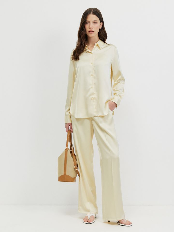 חולצה סטן PROMO בצבע לימון