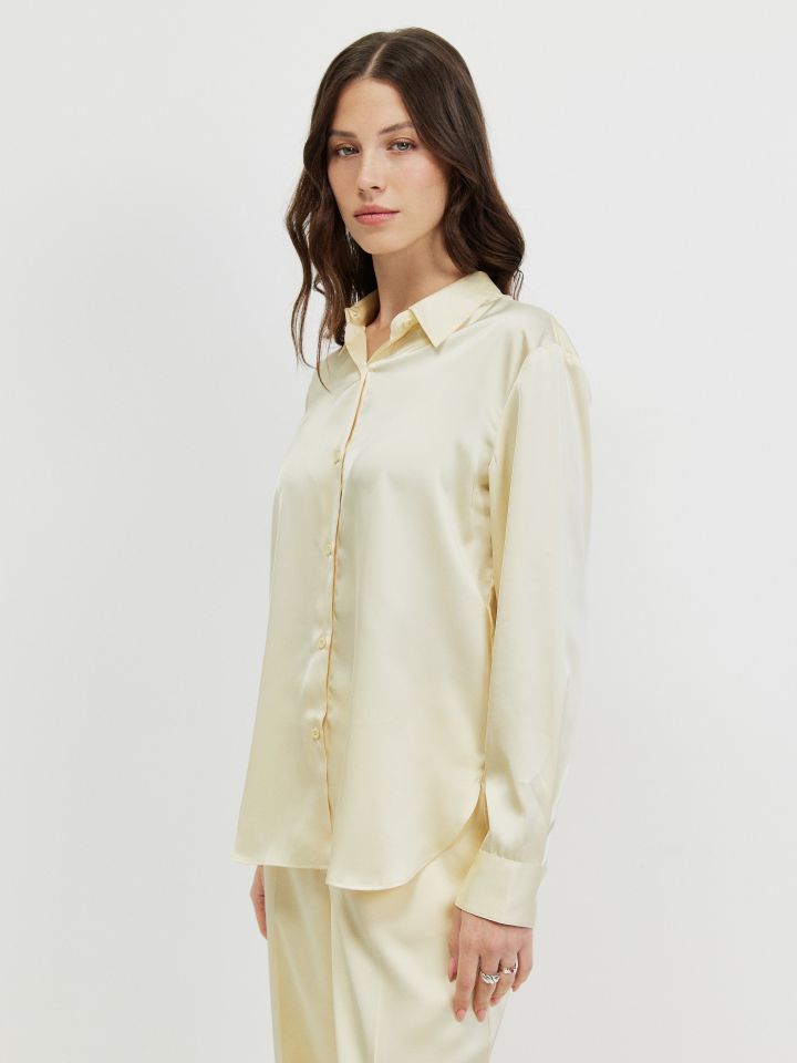 חולצה סטן PROMO בצבע לימון