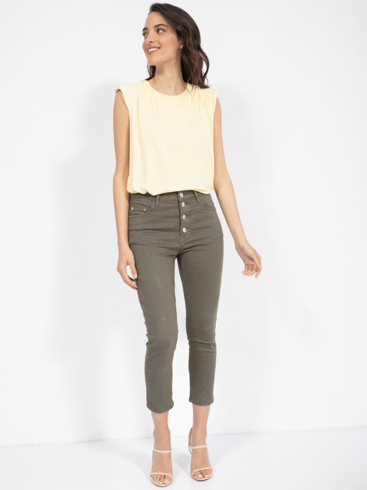 חולצה כיווצים PROMO PARIS בצבע צהוב