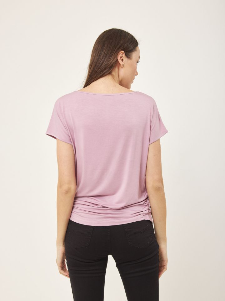 חולצה דפוס פרחים PROMO בצבע לילך