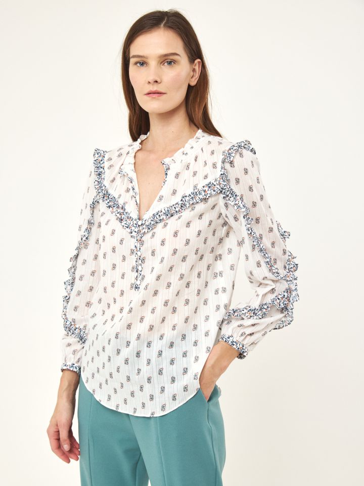 חולצה פרופרו דפוס בצבע פרחוני