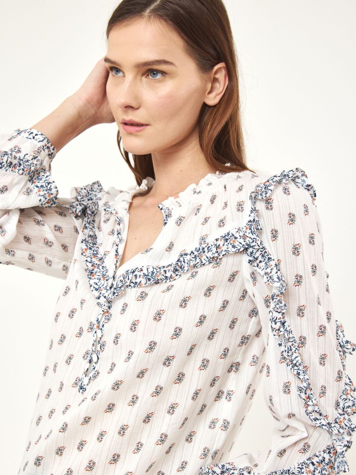 חולצה פרופרו דפוס בצבע פרחוני