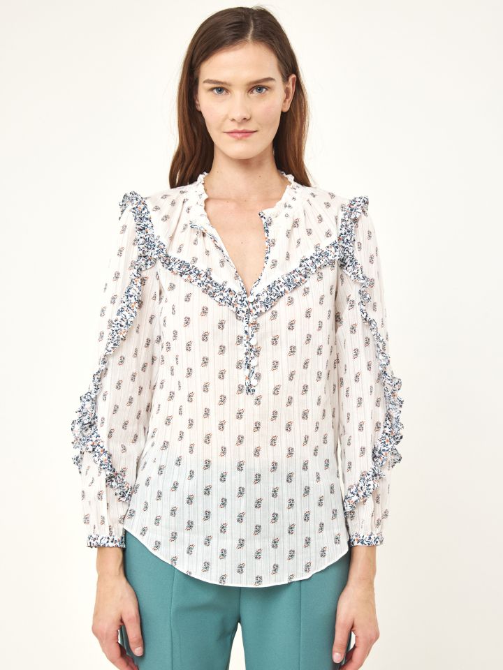 חולצה פרופרו דפוס בצבע פרחוני