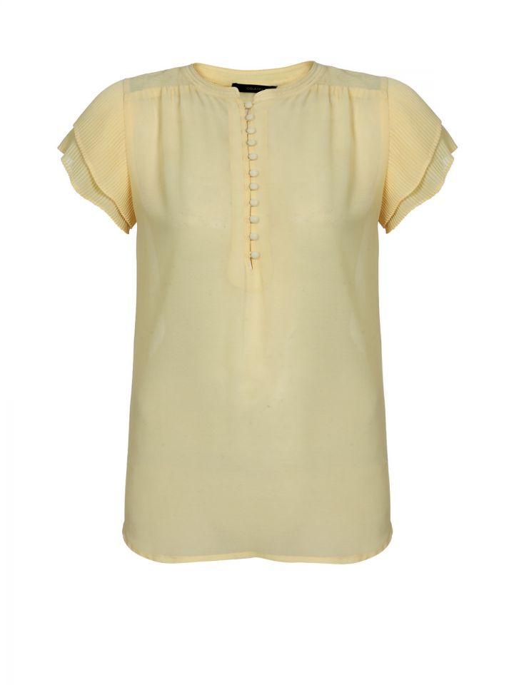 חולצה שרוול פליסה חלק PROMO בצבע צהוב