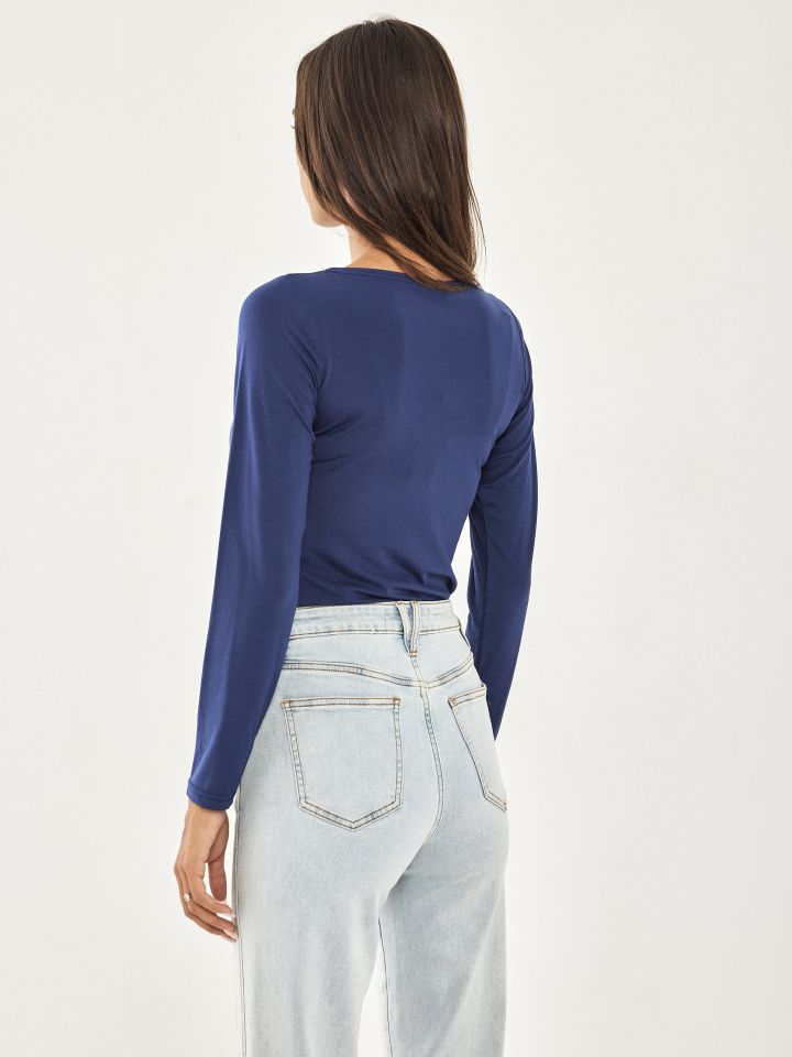 חולצה חלקה PROMO בצבע נייבי