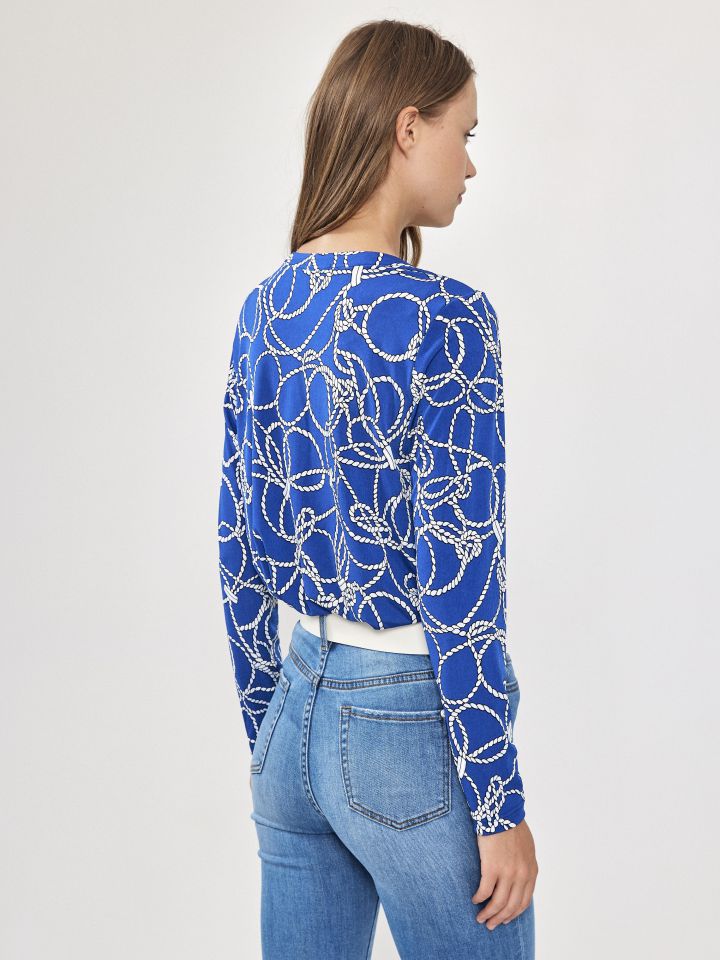 חולצה דפוס שינה PROMO בצבע כחול רויאל