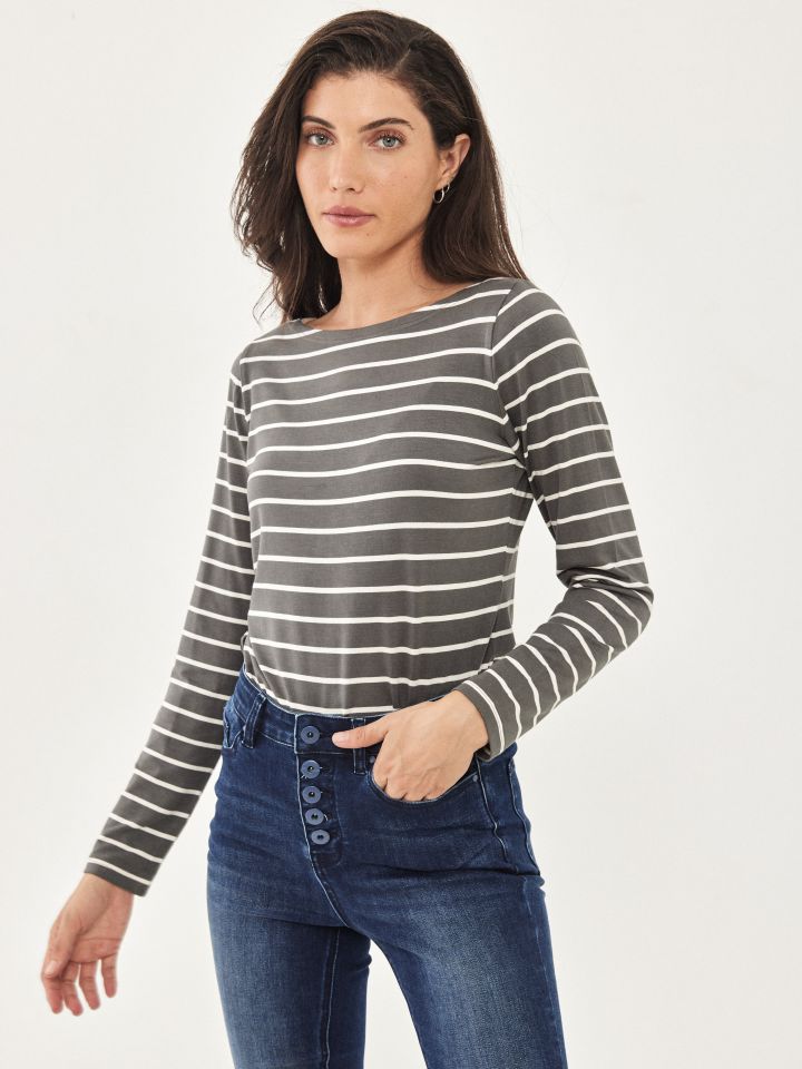 חולצה פסים PROMO בצבע זית