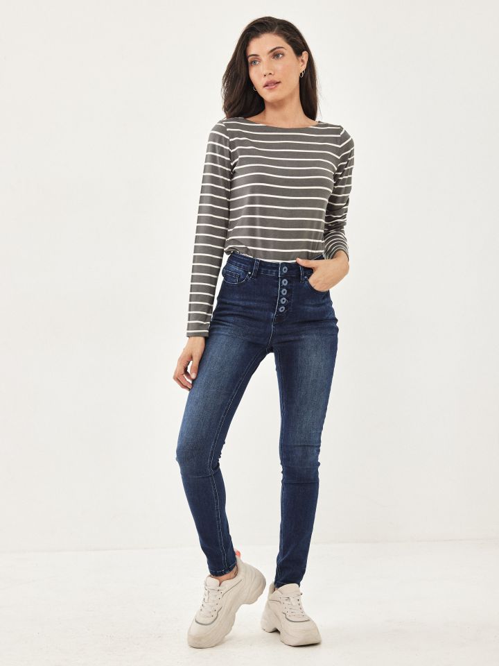 חולצה פסים PROMO בצבע זית