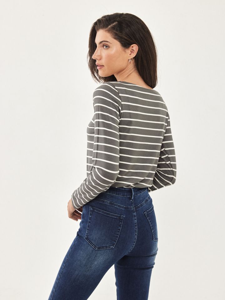 חולצה פסים PROMO בצבע זית