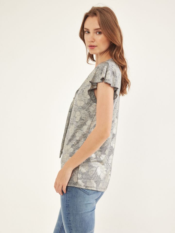 חולצה + עניבה לורקס PROMO בצבע אפור כסף