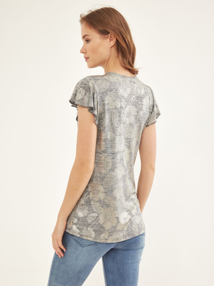 חולצה + עניבה לורקס PROMO בצבע אפור כסף