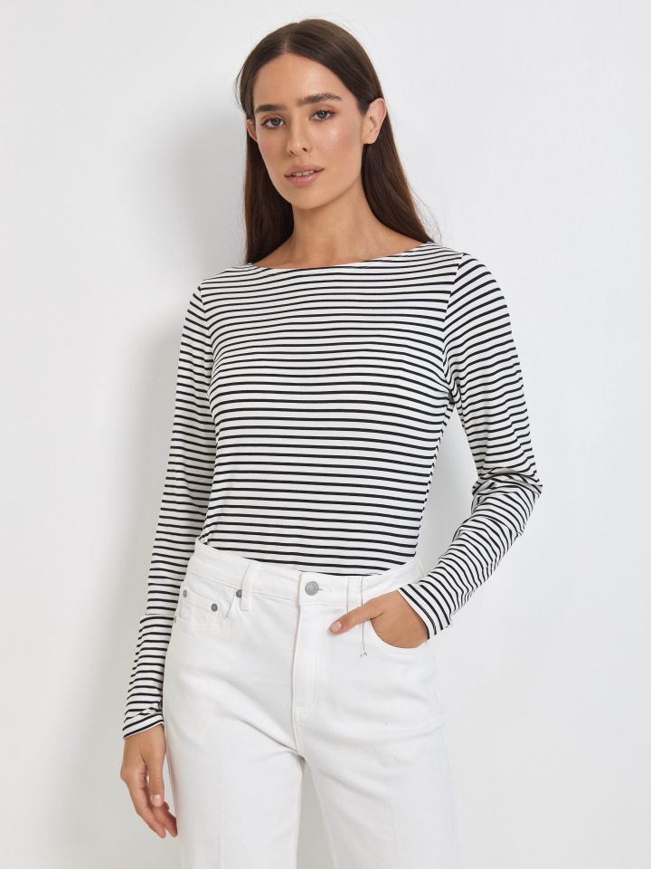 חולצה פסים PROMO בצבע לבן