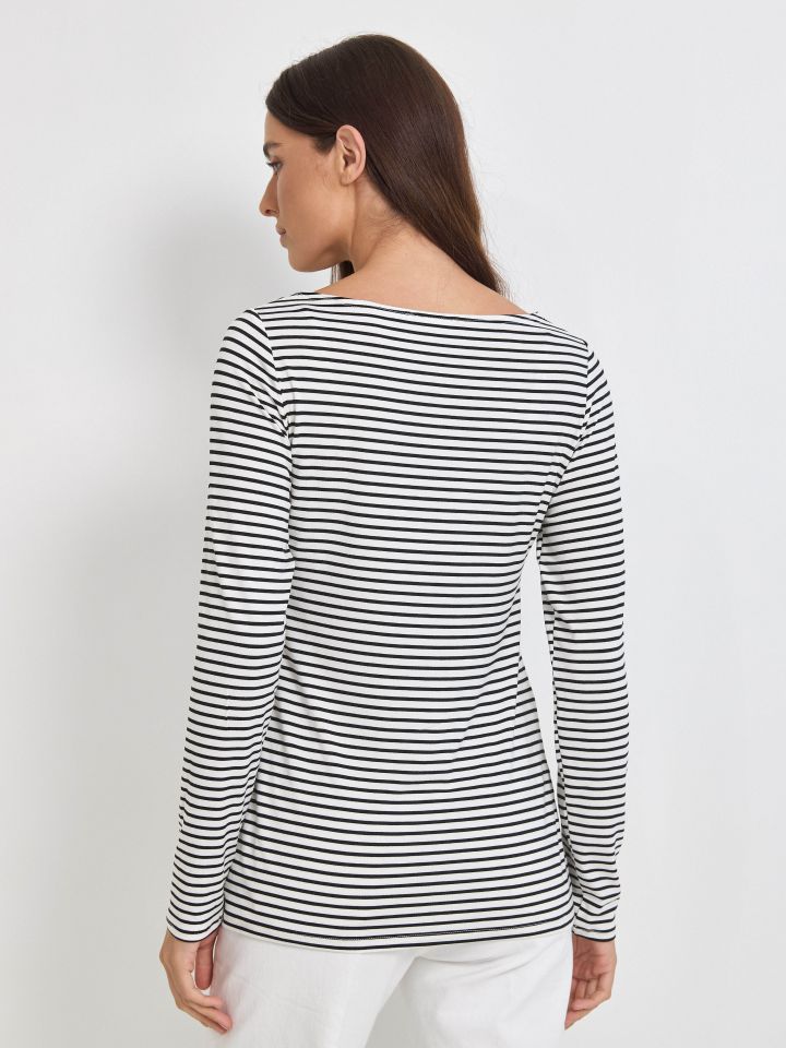 חולצה פסים PROMO בצבע לבן