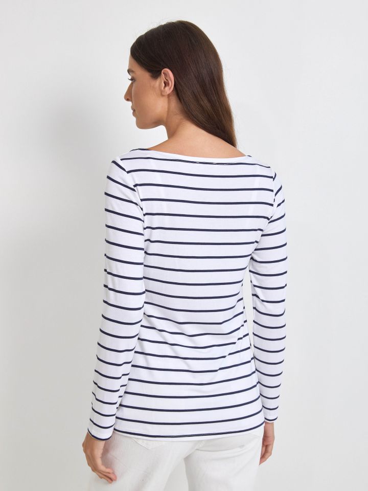 חולצה פסים PROMO בצבע לבן /כחול