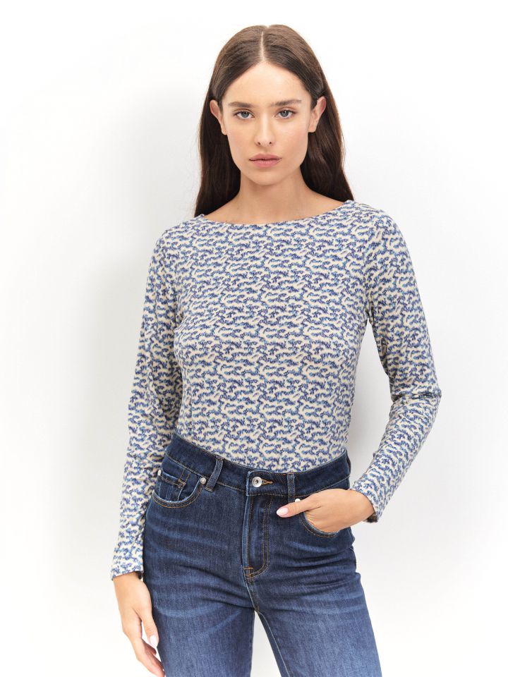 חולצה דפוס PROMO בצבע נייבי