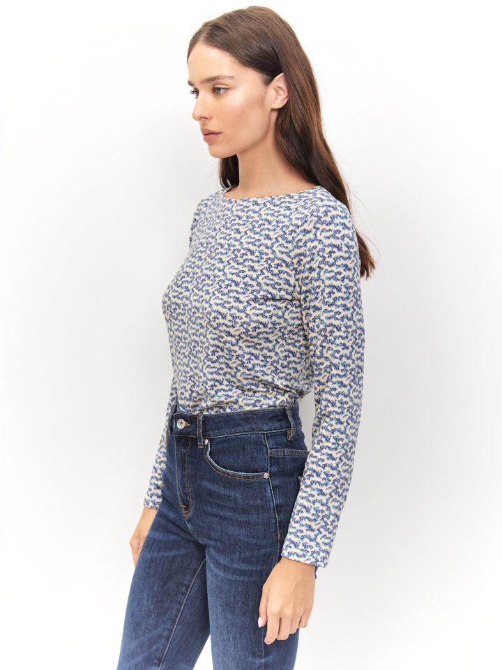 חולצה דפוס PROMO בצבע נייבי