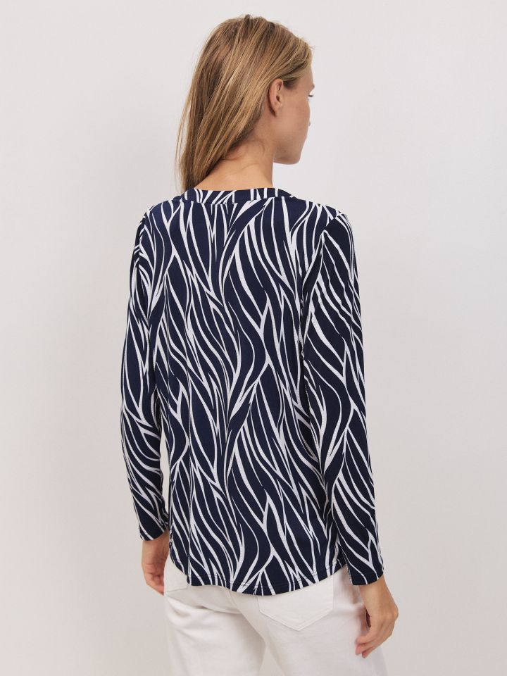 חולצה שינה דפוס PROMO בצבע נייבי