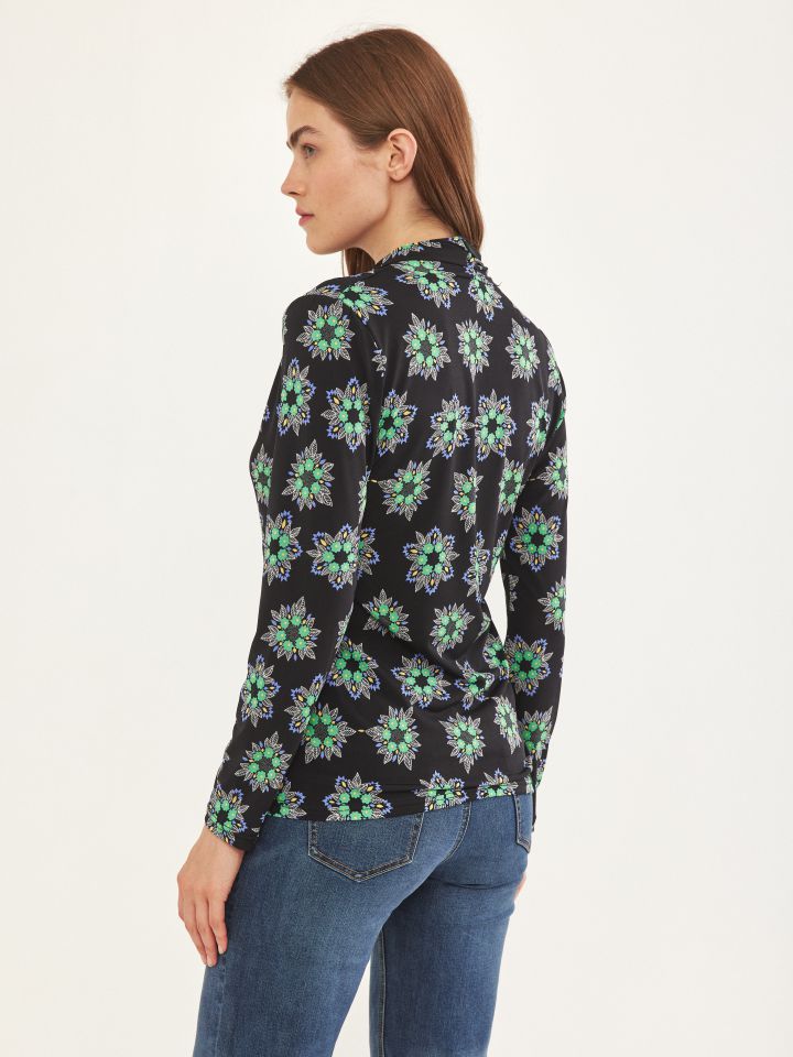 חולצה מעטפה דפוס PROMO בצבע שחור