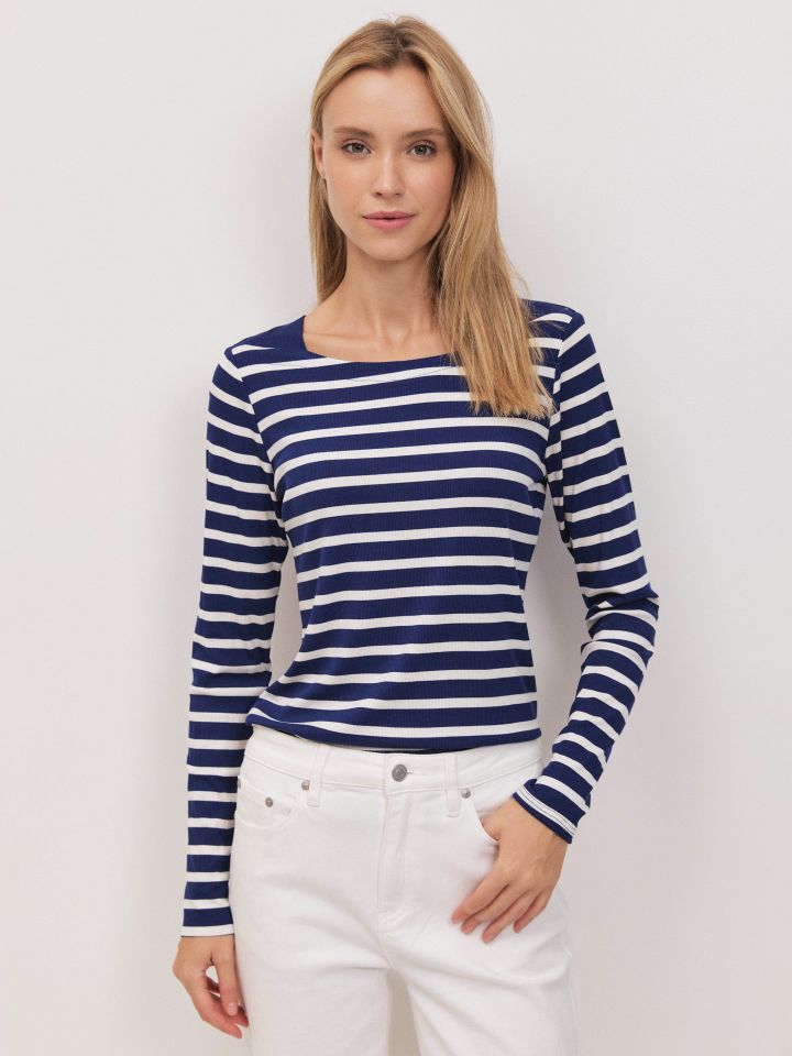 חולצה פסים  PROMO בצבע כחול/לבן