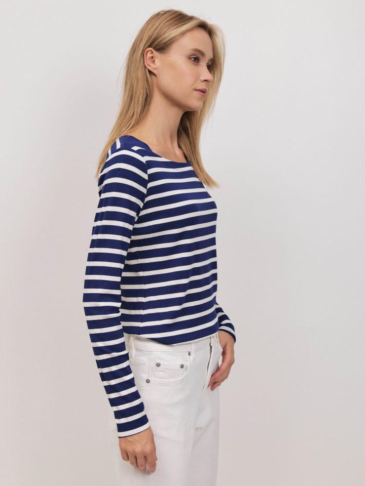 חולצה פסים  PROMO בצבע כחול/לבן