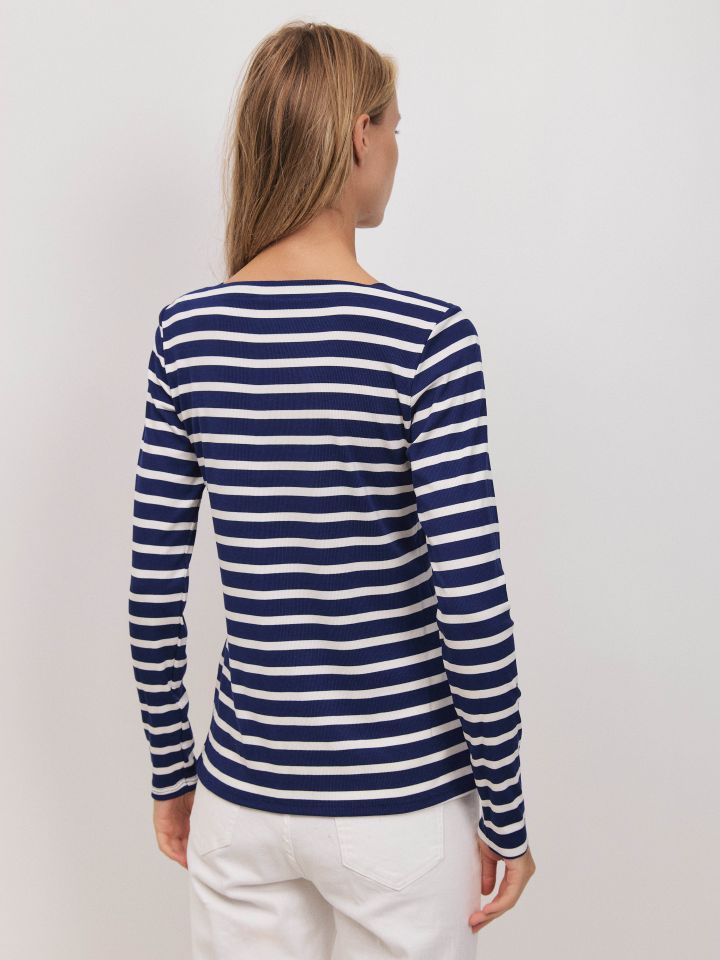 חולצה פסים  PROMO בצבע כחול/לבן